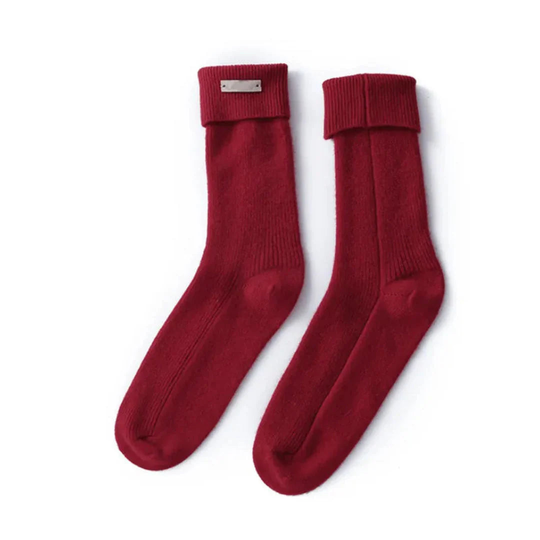 Amelia pure cashmere crew socks soft breathable warm luxury cold weather everyday comfort