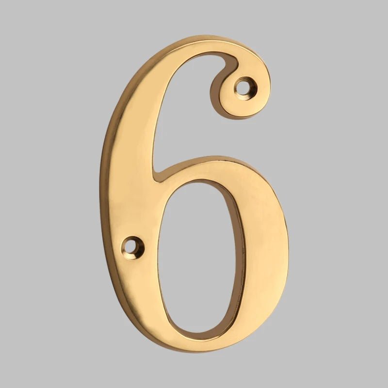 Solid brass oval house number sleek modern exterior address marker with premium curb appeal design