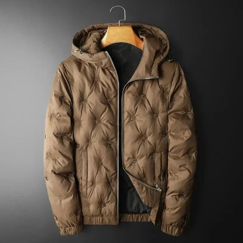 Anders white duck down quilted jacket lightweight premium insulation minimal bulk everyday cold weather
