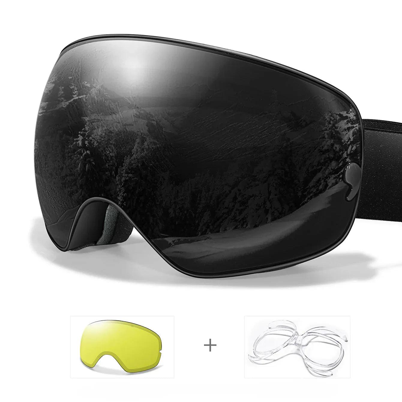 Anti-fog ski goggles with UV400 protection and night vision lens for skiers and snowboarders