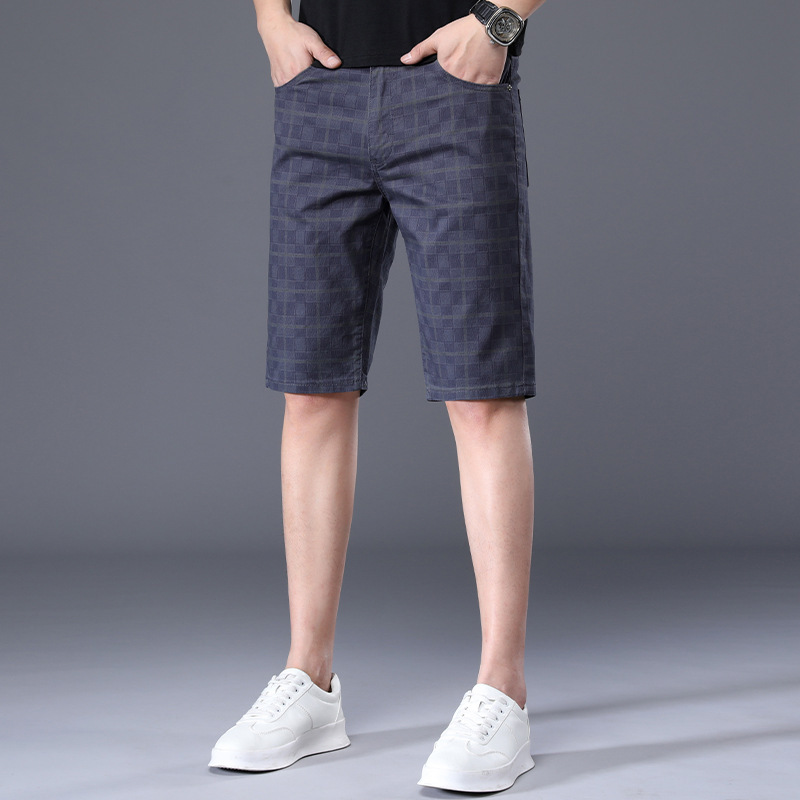 Antonelli earth-tone check shorts tailored mid-thigh fit Italian-inspired versatile casual menswear