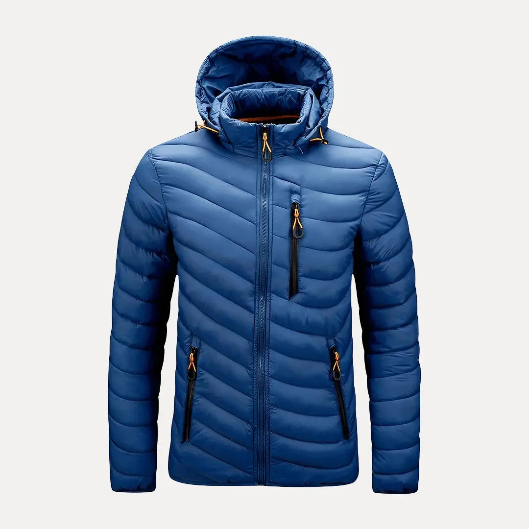 Men's Apollo Urban Ember hooded jacket, warm lightweight winter outerwear with utility zipper pockets