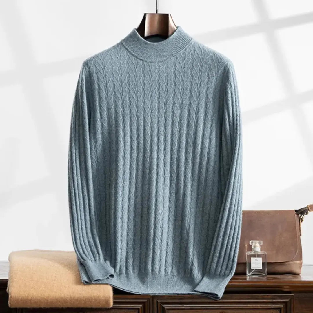 Men's Apollo Himalayan cashmere turtleneck sweater, soft breathable luxury knit in premium style