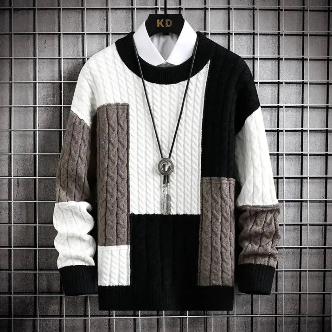 Apollo Regal Weave unisex relaxed-fit sweater in neutral tones with sophisticated texture for casual wear