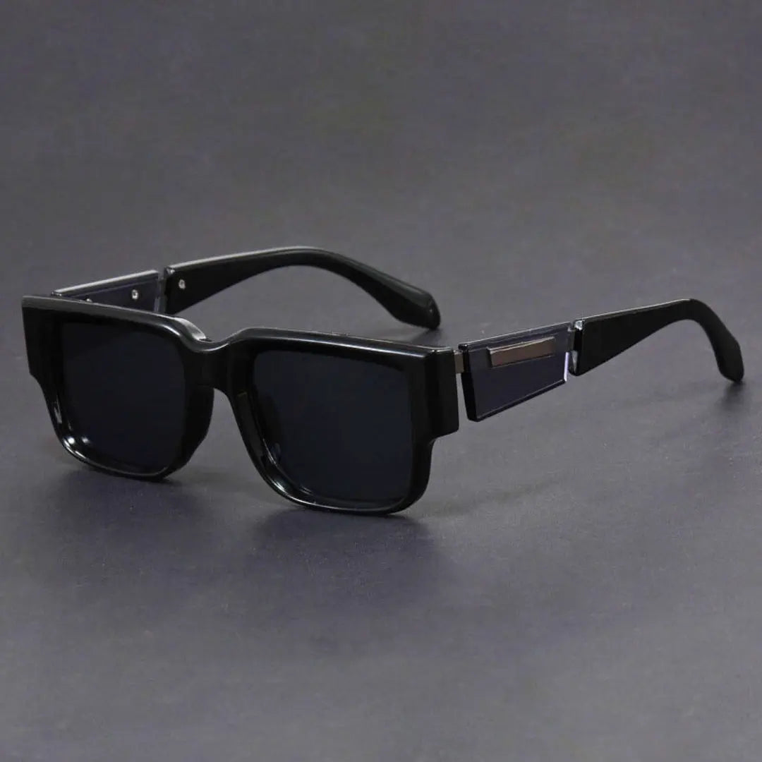 Apollo square unisex sunglasses bold silhouette metal temple accents scratch-resistant modern fit
