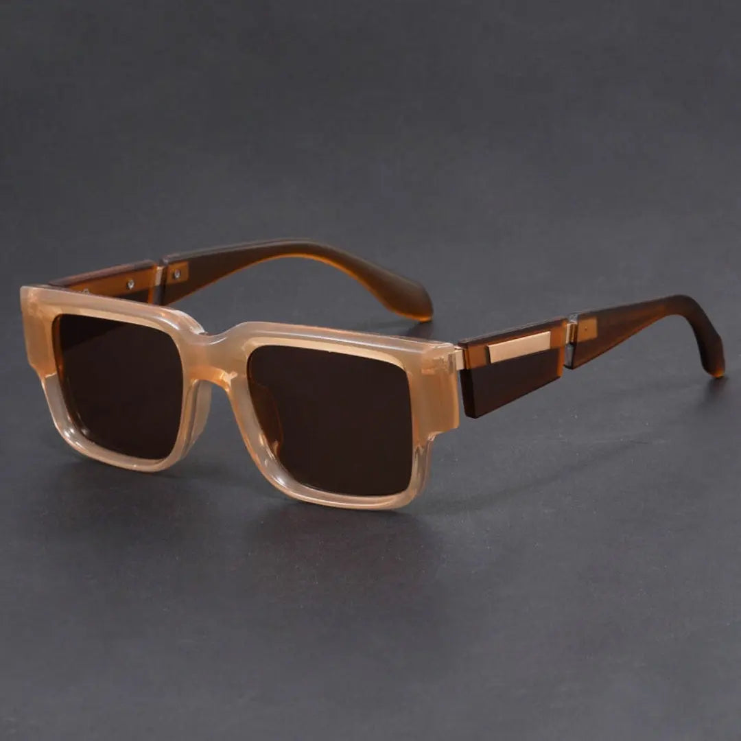 Apollo square unisex sunglasses bold silhouette metal temple accents scratch-resistant modern fit