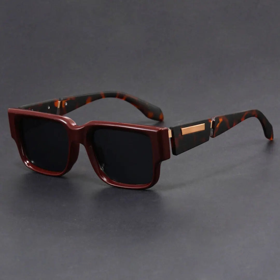Apollo square unisex sunglasses bold square silhouette metal temple accents scratch-resistant modern fit