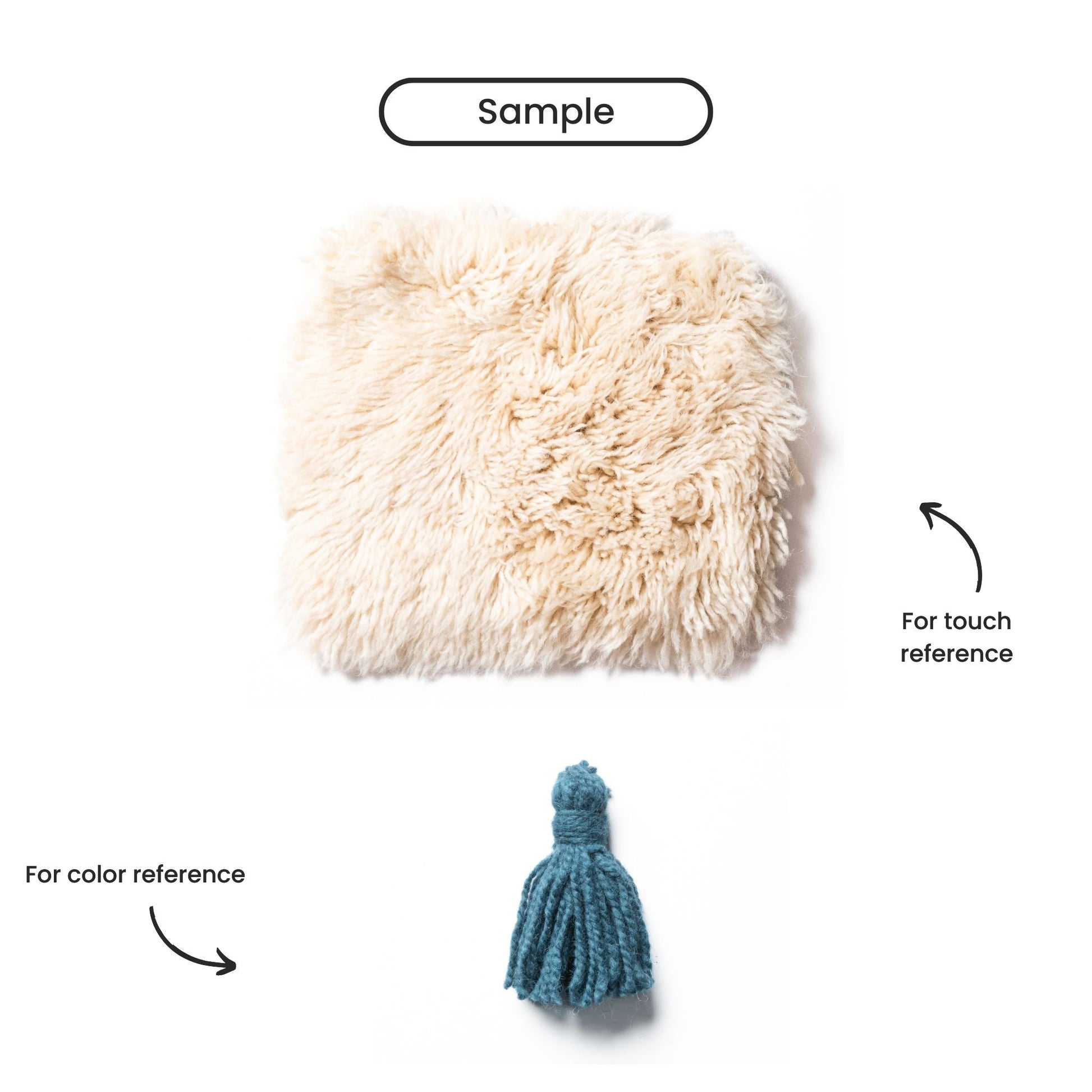 Aquamarine handwoven Moroccan shag rug premium New Zealand wool blend luxurious thick pile artisan made