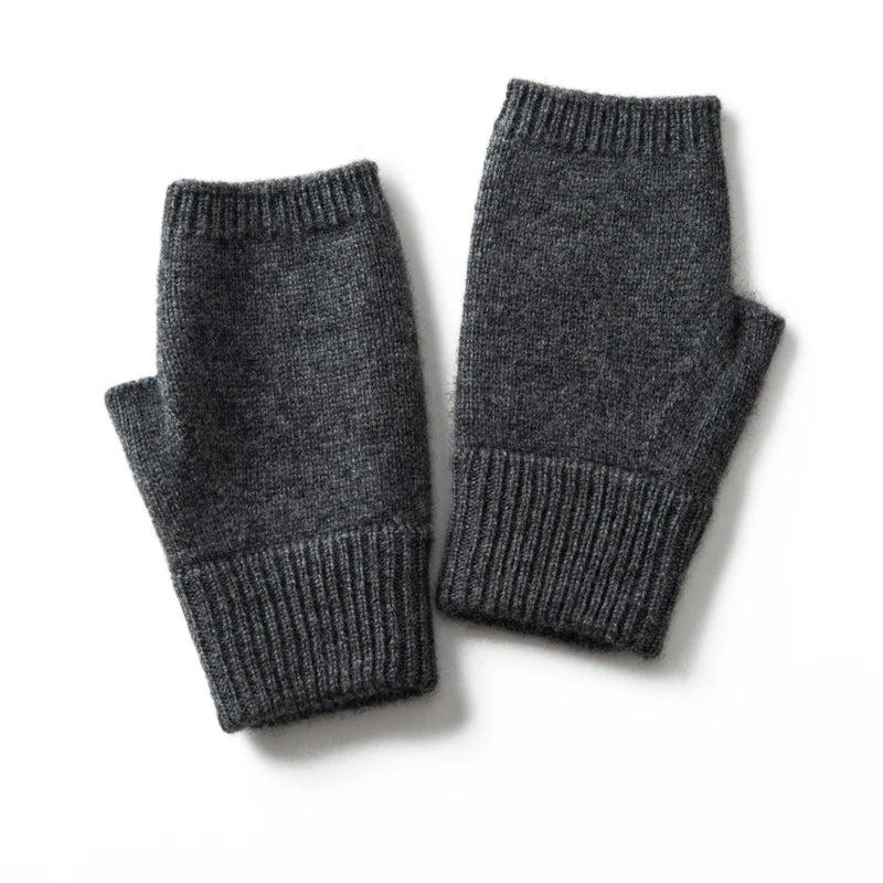 Women's fingerless gloves snug fit ribbed cuffs cold weather warmth dexterity-friendly solid design
