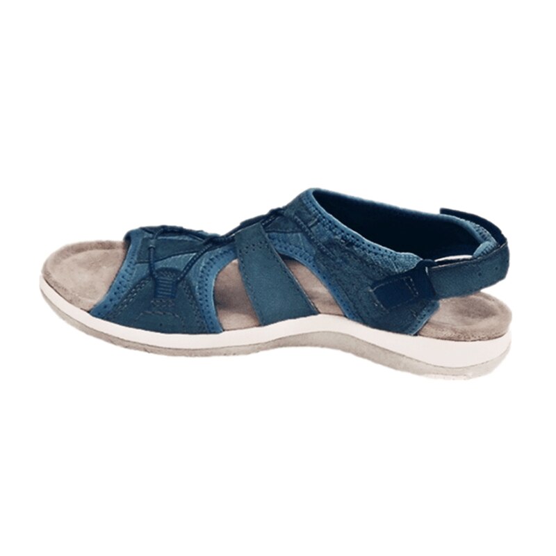 Women's sky-blue open-toe sport sandals with cushioned sole and adjustable back strap
