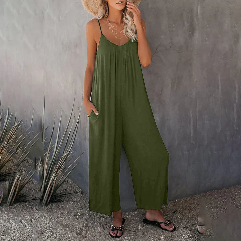 Women's Danique chic jumpsuit versatile day-to-night silhouette in soft breathable cotton fabric