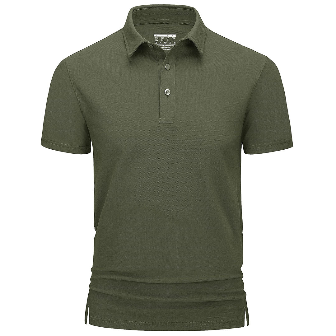 Men's quick-dry golf polo shirt breathable cotton blend with collar for active outdoor sports