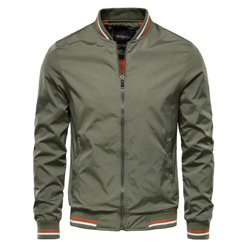 Men's modern bomber jacket comfortable relaxed fit casual sporty everyday versatile sustainable style