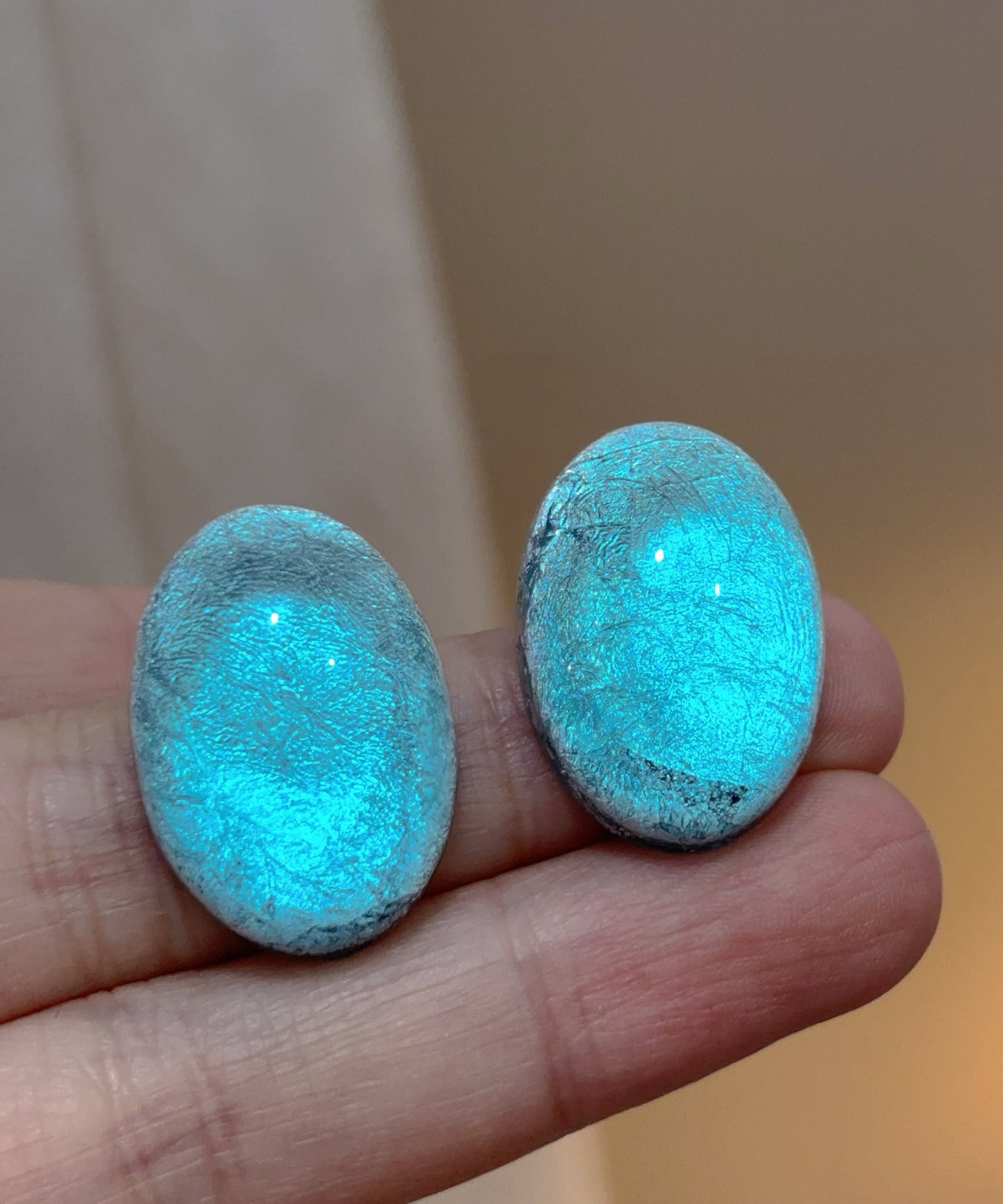 Boucles d'oreilles à tige en alliage bleu artistique, motif ciel étoilé elliptique - Urbann-Vibe