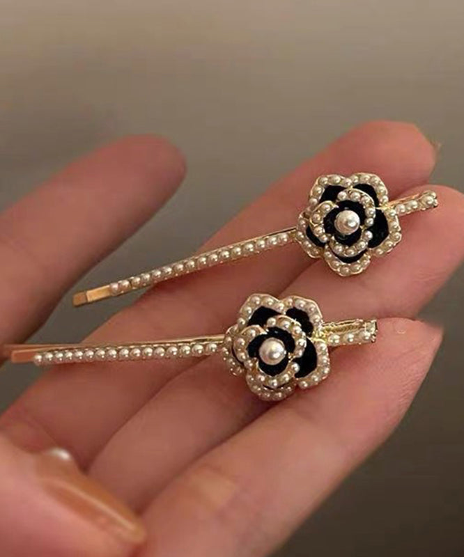 Épingle à cheveux en alliage d'argent sterling et zircone, motif floral et perle - Urbann-Vibe