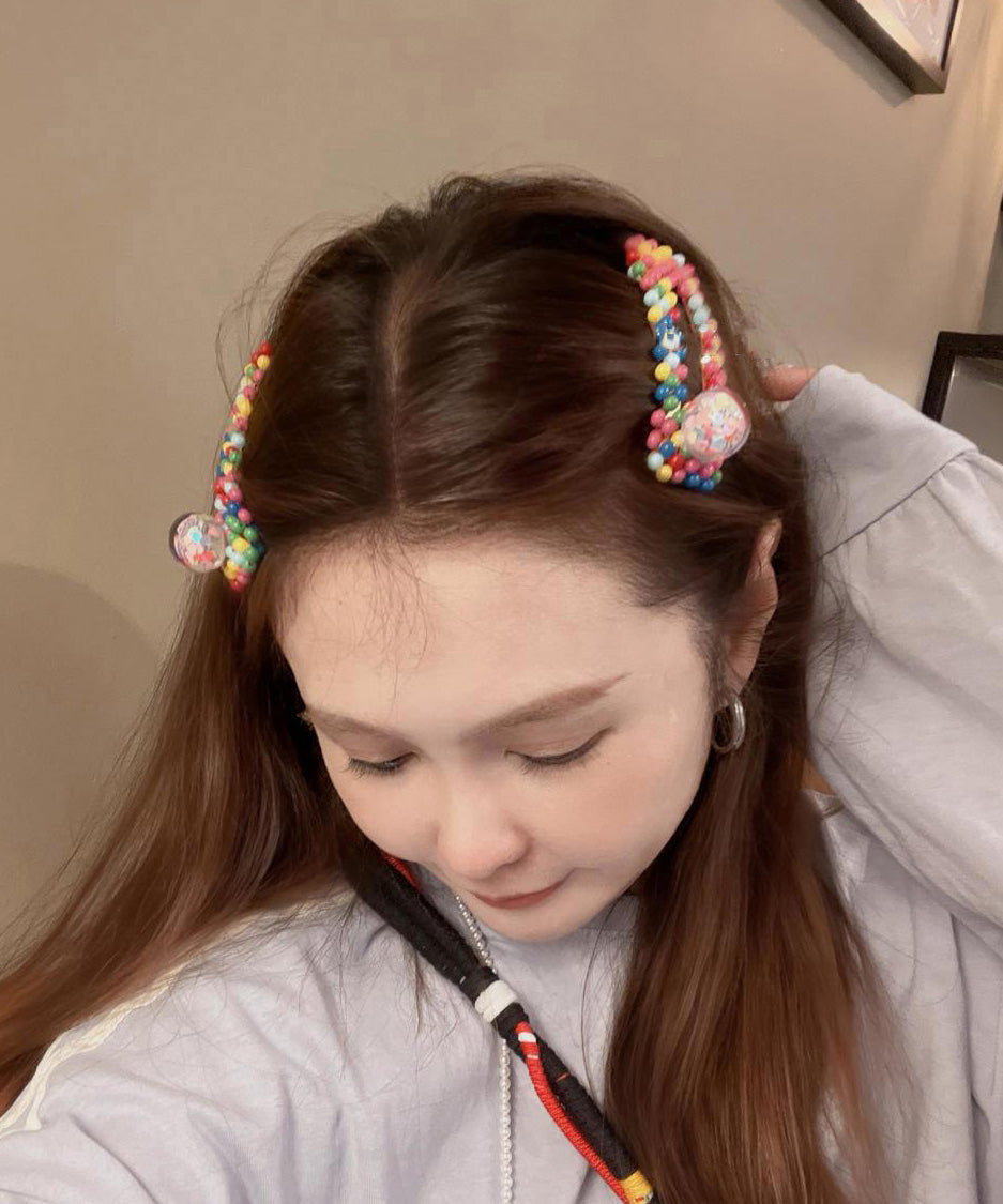 Épingle à cheveux Art Rainbow en alliage, résine, verre et marbre - Urbann-Vibe