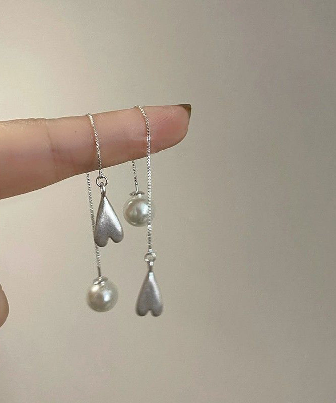 Boucles d'oreilles pendantes à pampilles en perles et cuivre surdoré Art Silk - Urbann-Vibe