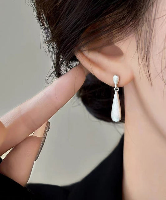 Boucles d'oreilles pendantes en forme de goutte d'eau, en cuivre blanc surdoré, poli mat - Urbann-Vibe