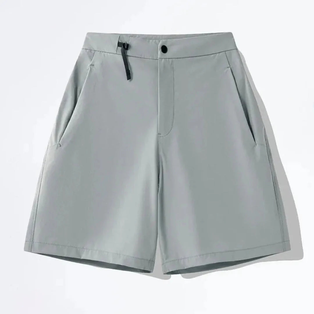 Men's light gray quick-dry active shorts lightweight nylon-spandex stretch performance hiking wear