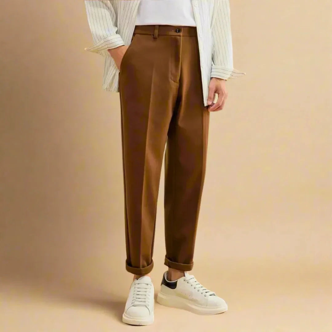 Aspen tailored wool-blend trousers, soft structured fit, versatile office-ready professional style