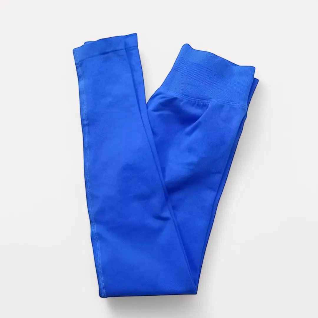 Women's seamless ribbed leggings low waistband sculpting scrunch bum yoga activewear