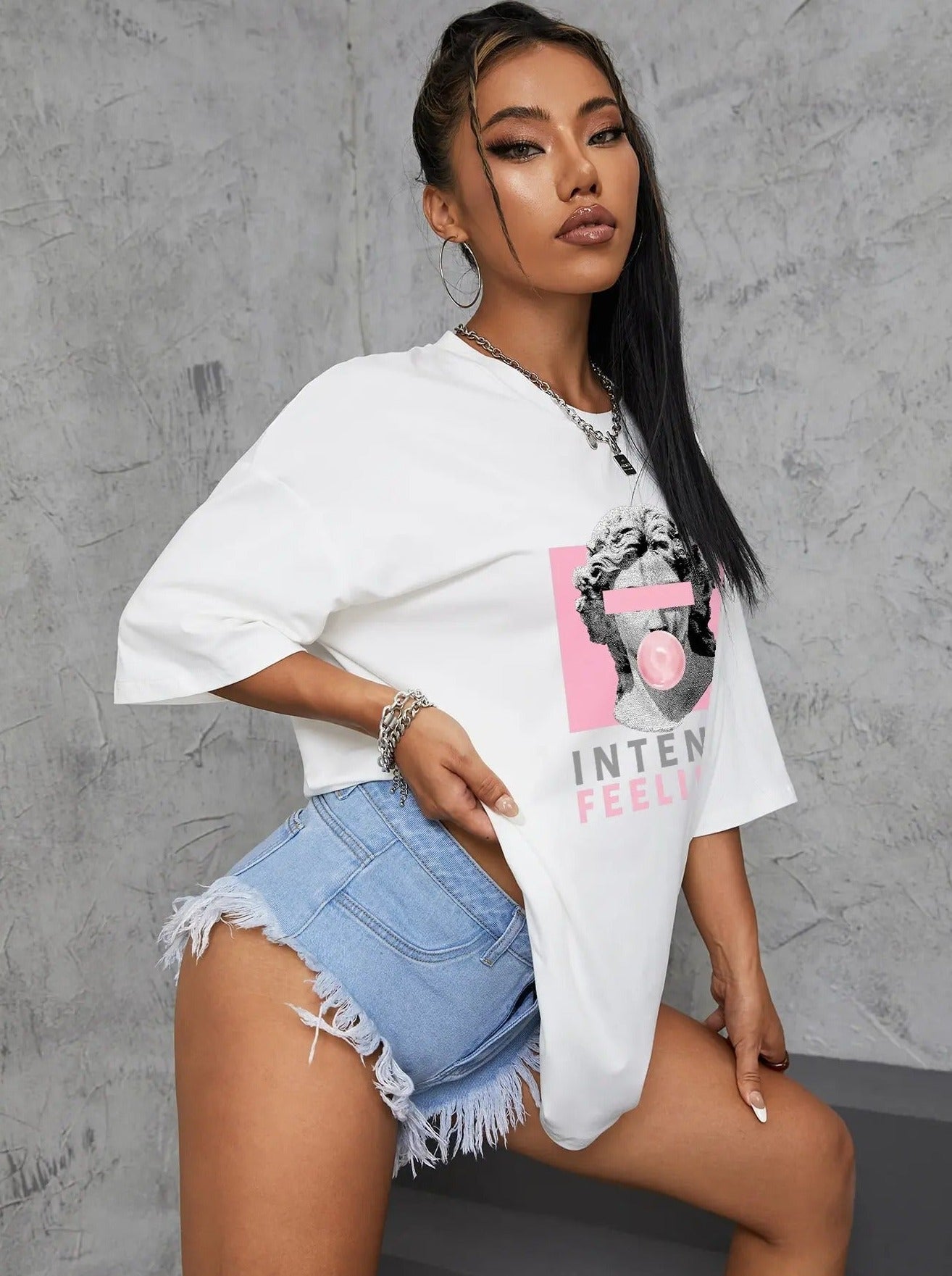 Women's oversized cotton shirt relaxed fit breathable lightweight casual modern wardrobe essential