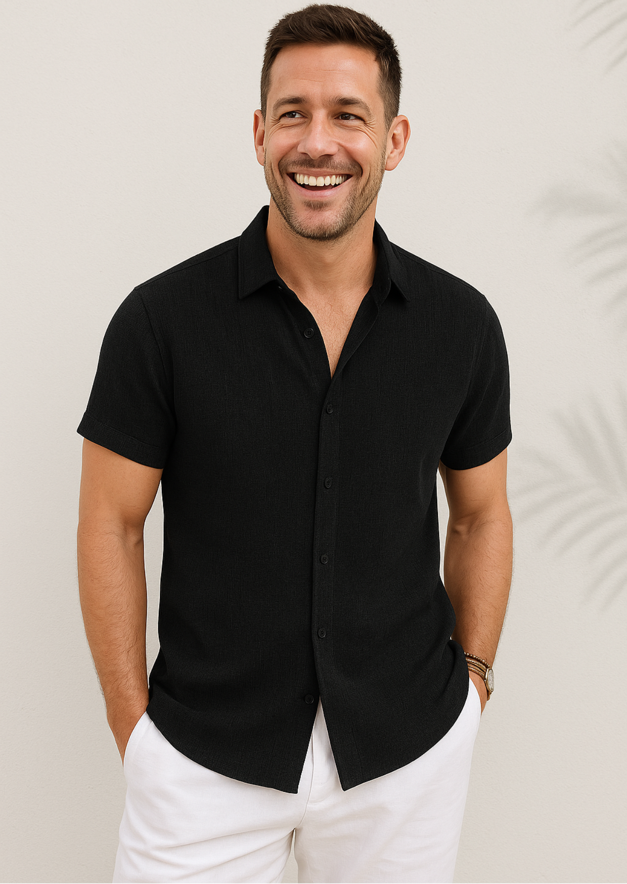 Men's breathable polo shirt light blue tailored fit moisture-wicking fabric for warm summer days