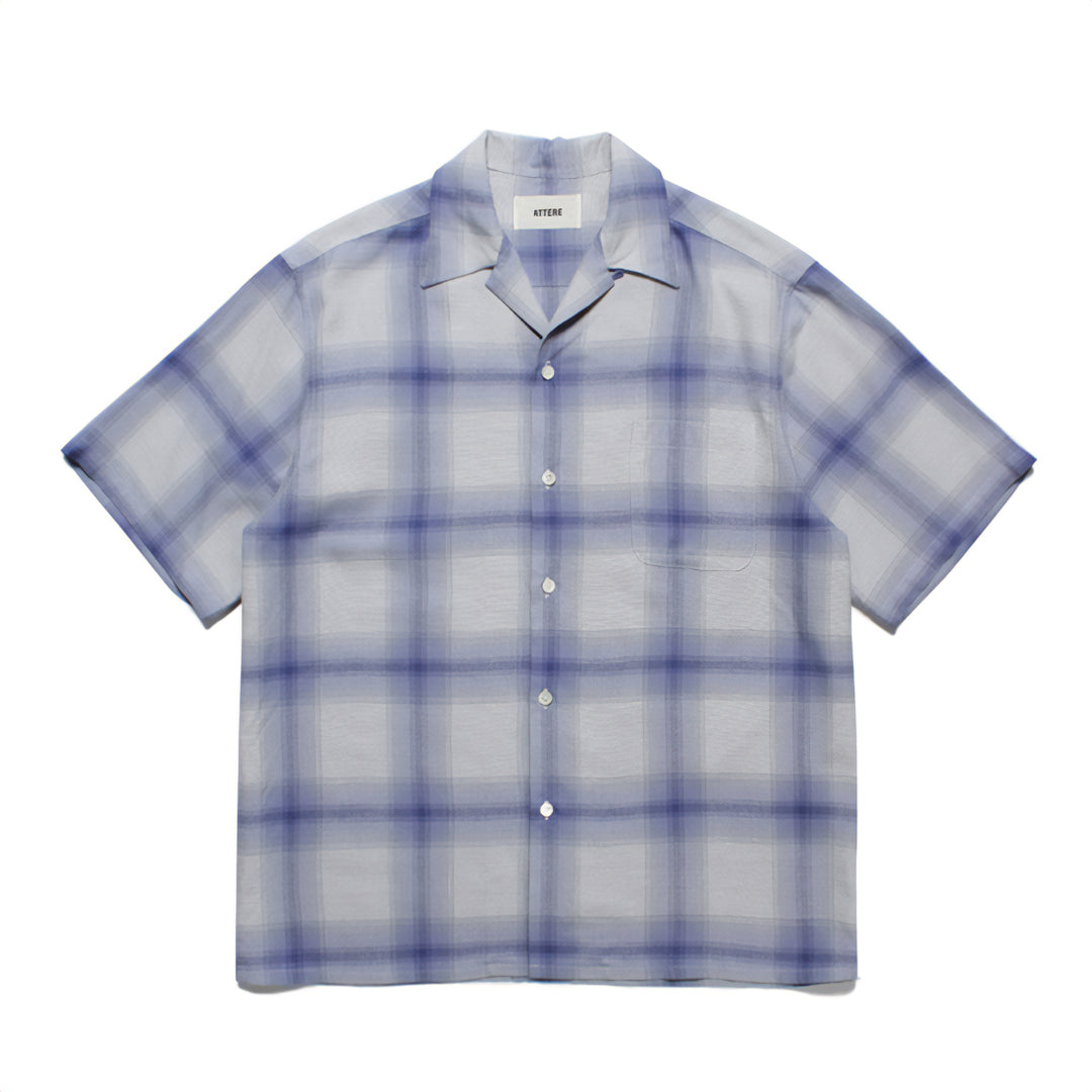 Men's shadow plaid Cuban shirt, premium cotton blend short-sleeve smart casual summer essential