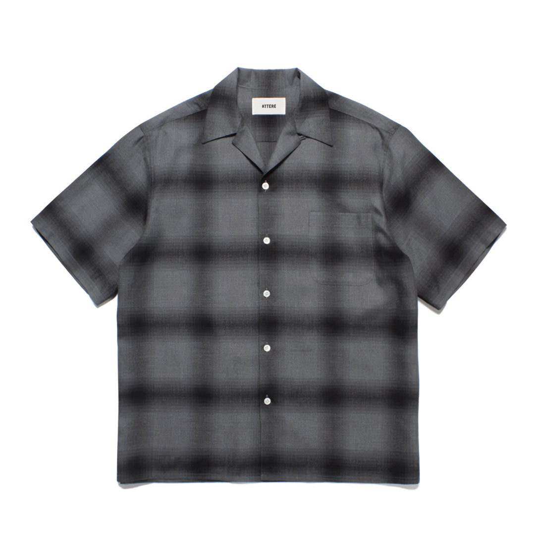 Men's shadow plaid Cuban shirt short-sleeve premium cotton breathable smart casual summer top