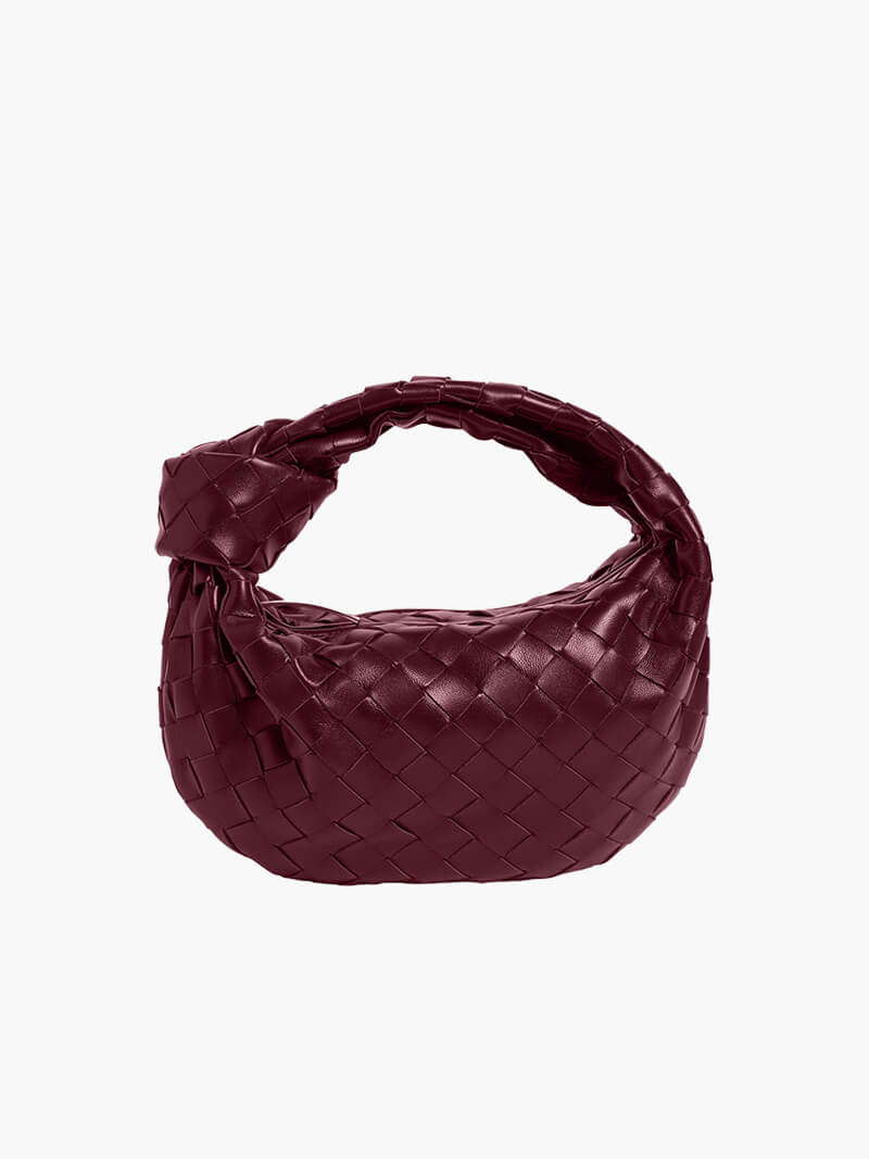 Danielle woven mini handbag vegan leather structured texture compact chic timeless women