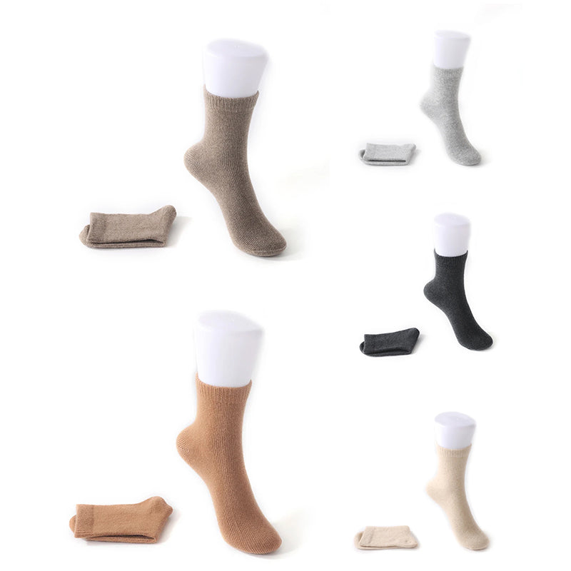 Aurora cozy cashmere socks in warm neutral tones, thick-knit plush design for cold weather lounging