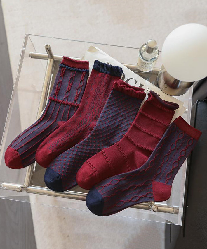 Chaussettes mi-mollet en jacquard pour femme, automne et hiver - Urbann-Vibe