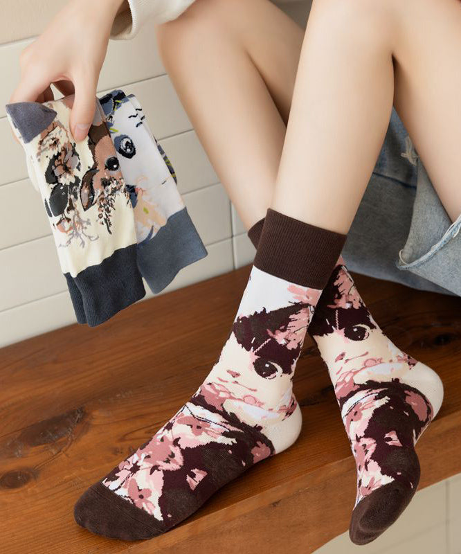Chaussettes mi-mollet en jacquard à motif animalier pour l'automne - Urbann-Vibe