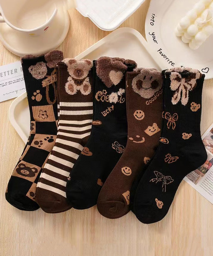 Chaussettes mi-mollet polyvalentes en jacquard coréen automne-hiver - Urbann-Vibe