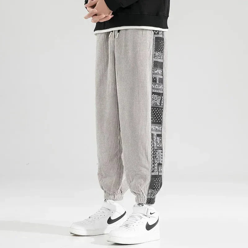 Men's slim fit jogger pants with contrast side panels, athletic casual style for all-day comfort