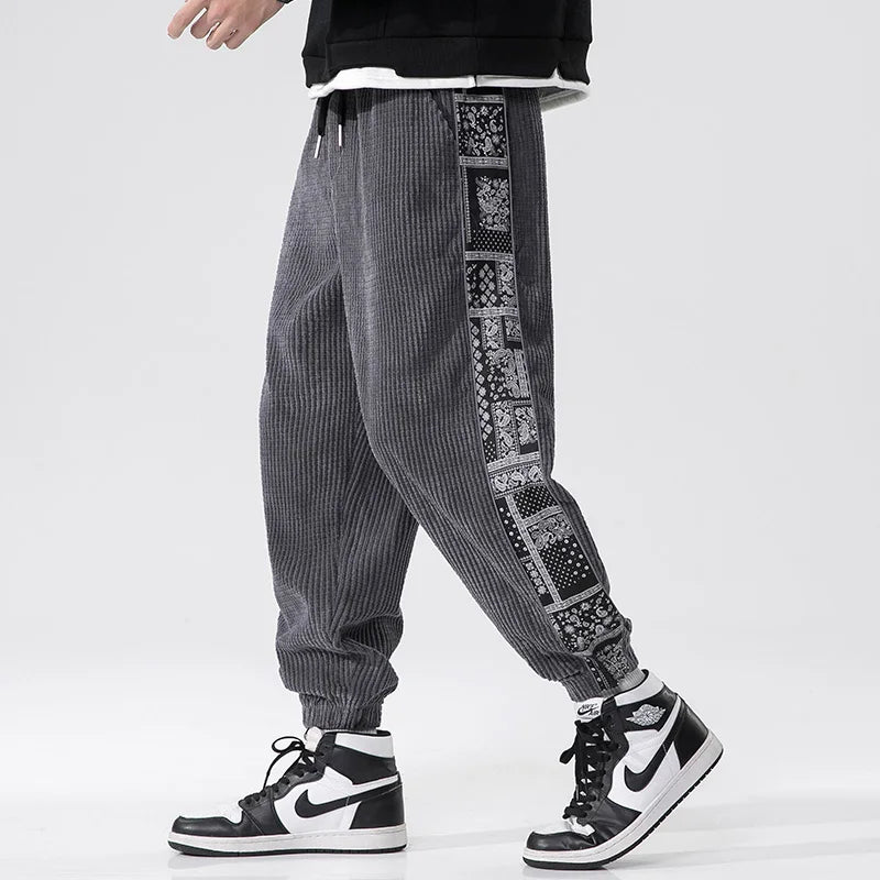 Men's slim fit jogger pants with contrast side panels, athletic casual style for all-day comfort