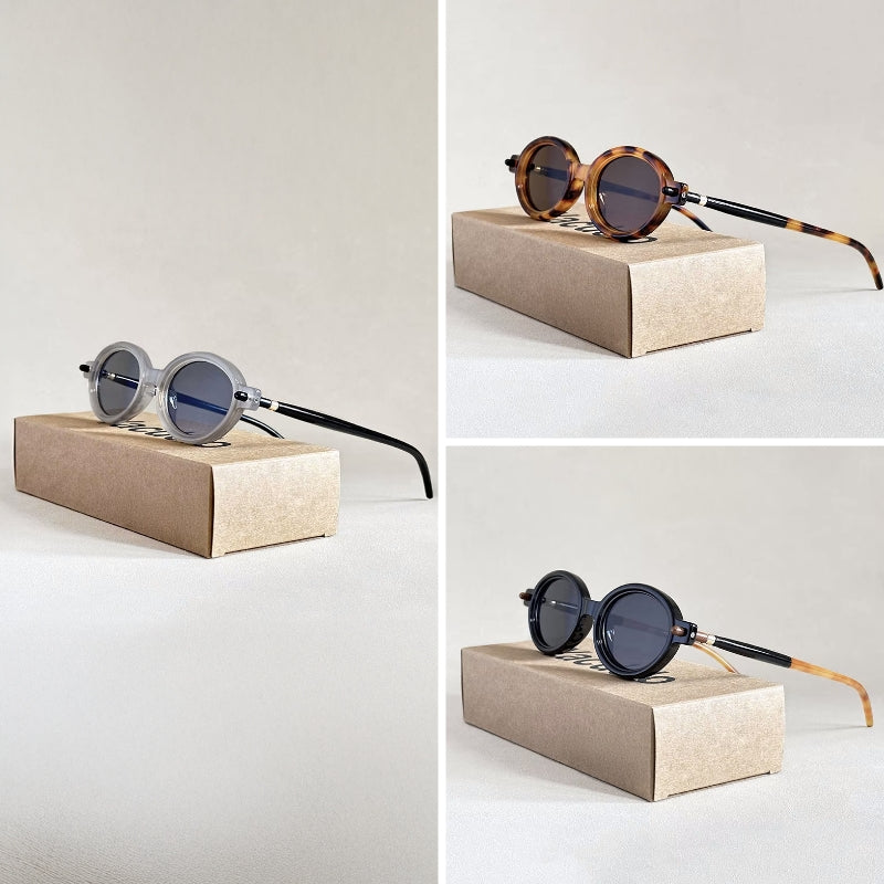 Aurelia retro oval sunglasses bold vintage silhouette sleek tapered temples UV400 lenses