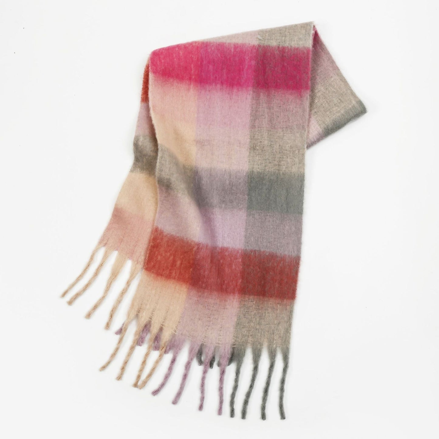 Avellino multicolor rainbow cascade scarf vibrant wrap soft poly blend generous length