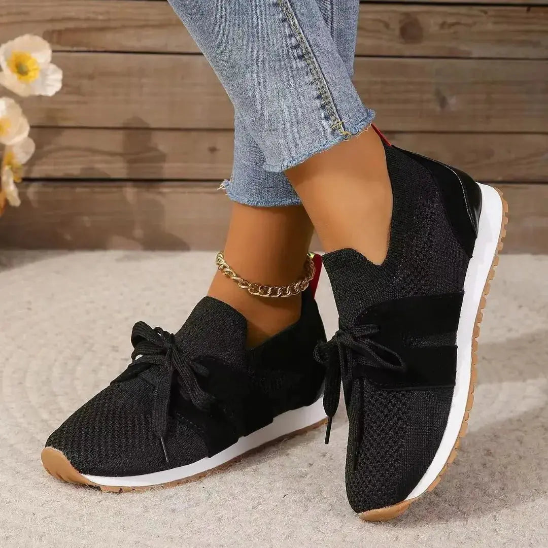 Avery gray knit slip-on sneakers breathable mesh upper cushioned sole sport silhouette