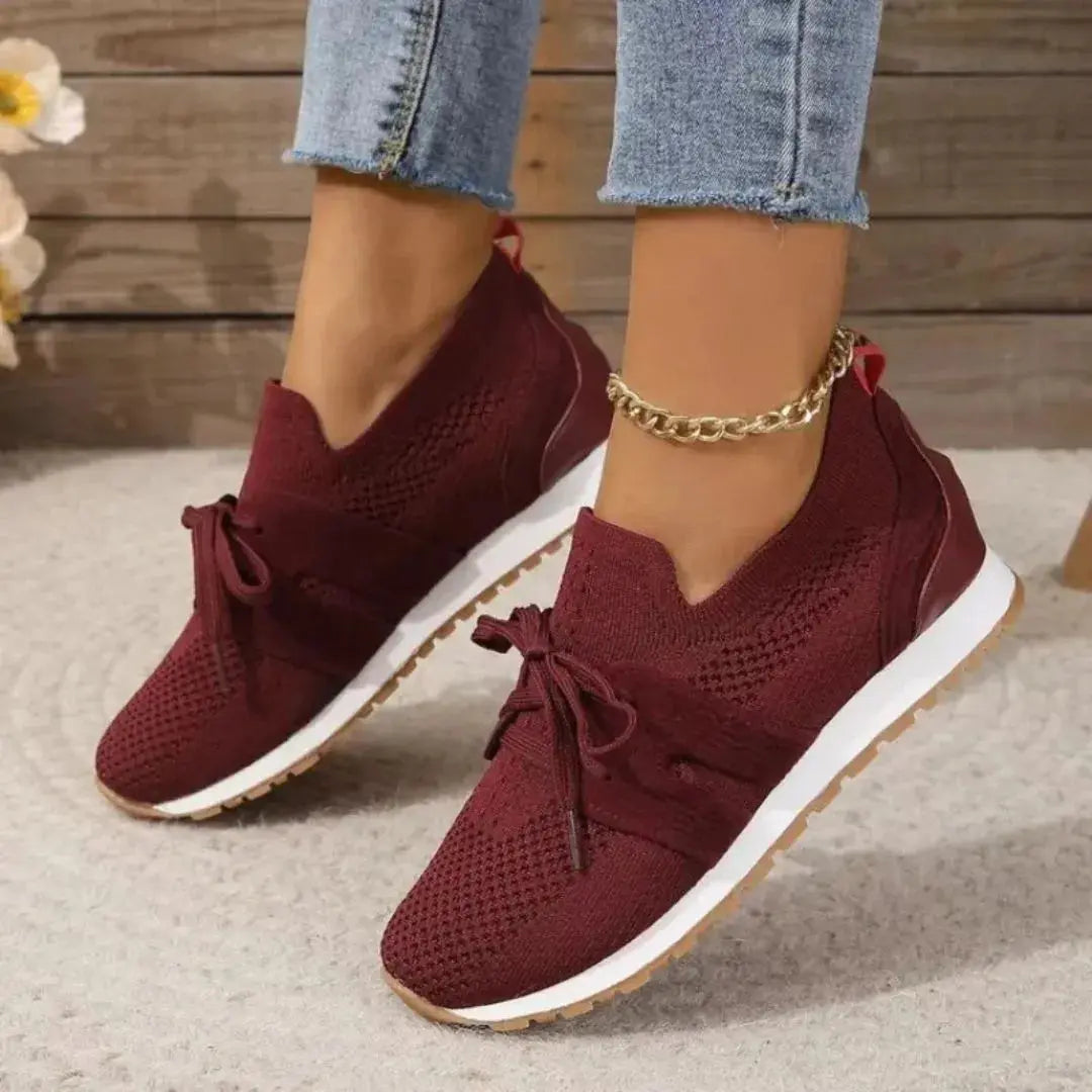 Avery knit slip-on sneakers breathable mesh upper cushioned sole sport-inspired urban style