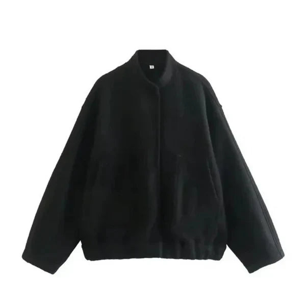 Women's oversized bomber jacket weather-resistant cozy outerwear with relaxed silhouette for layering