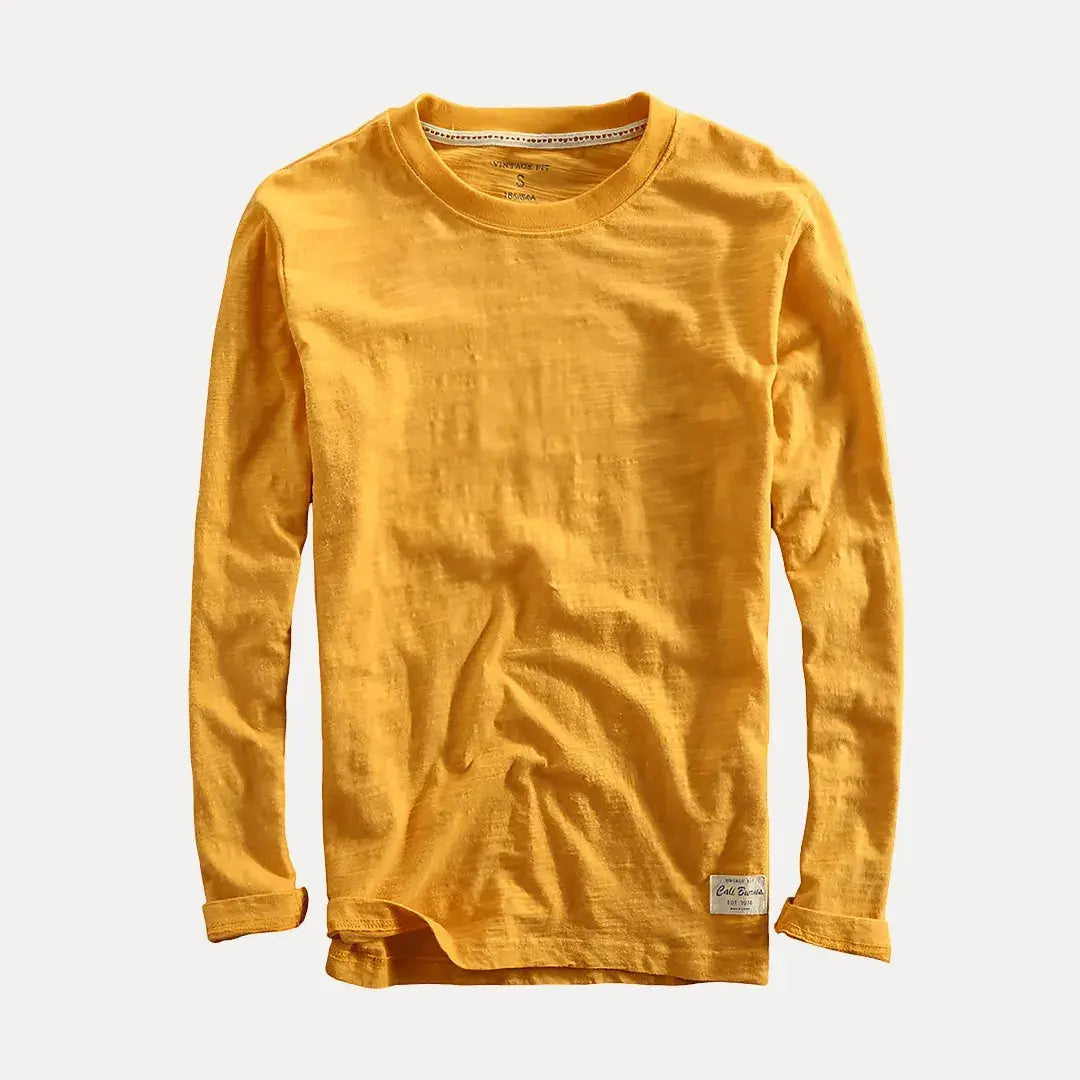 Axel relaxed organic cotton long sleeve shirt in butter-soft fabric, polished everyday essential