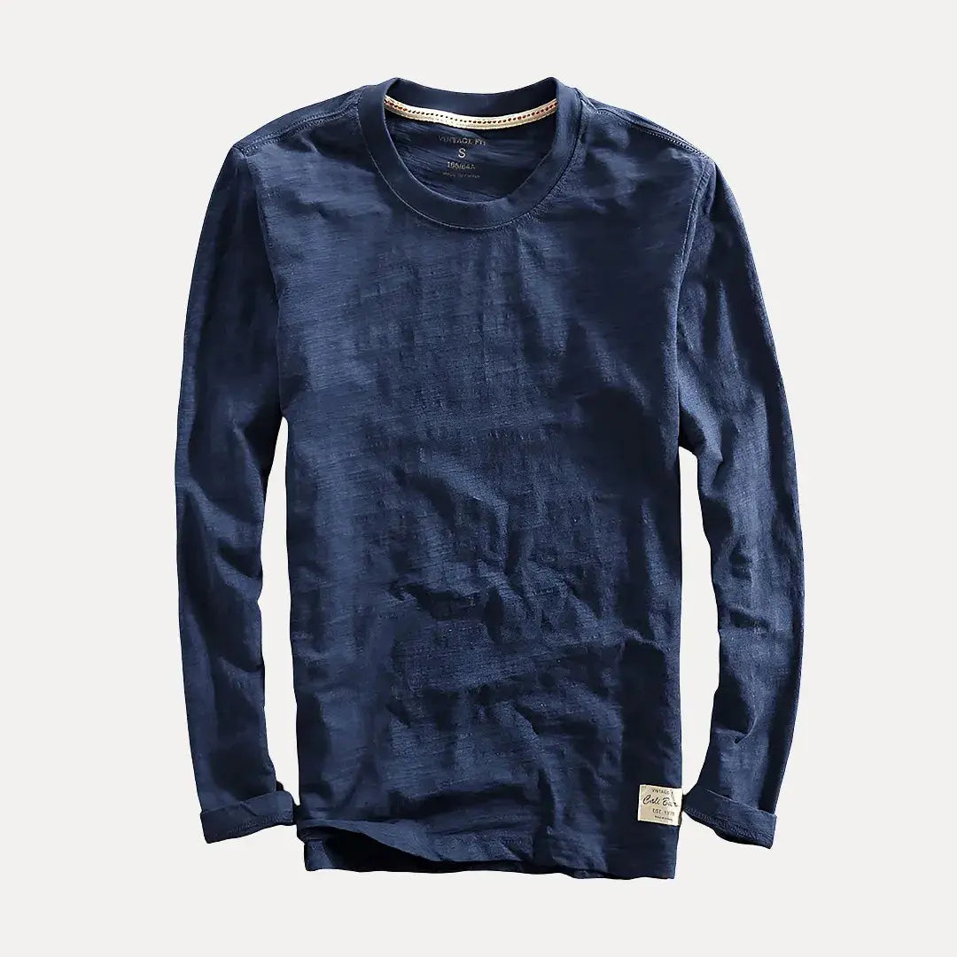 Axel relaxed-fit organic cotton long sleeve shirt in butter-soft everyday neutral tone