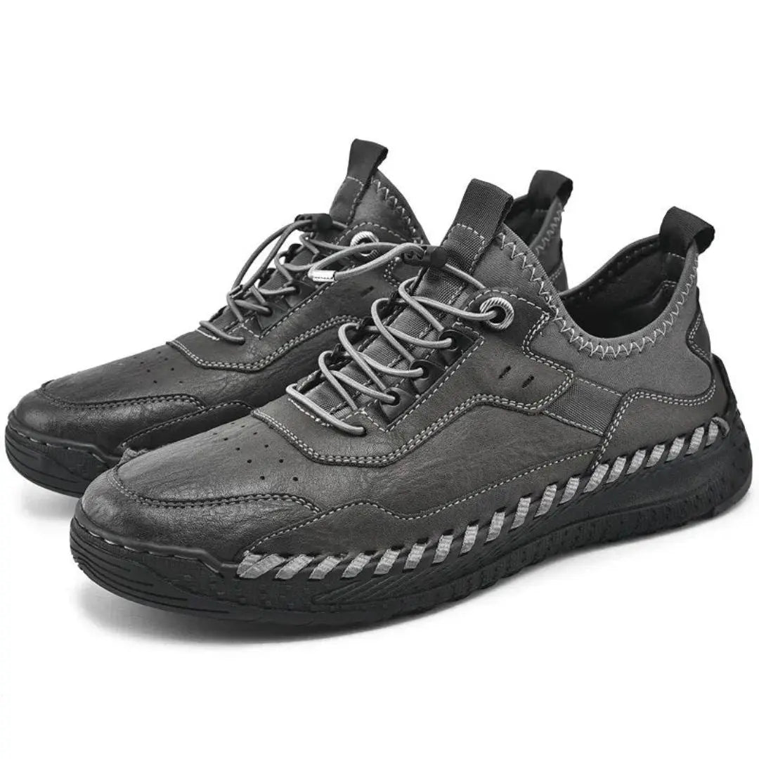 Axel low-top leather sneakers unisex handstitched genuine leather waterproof lining everyday comfort