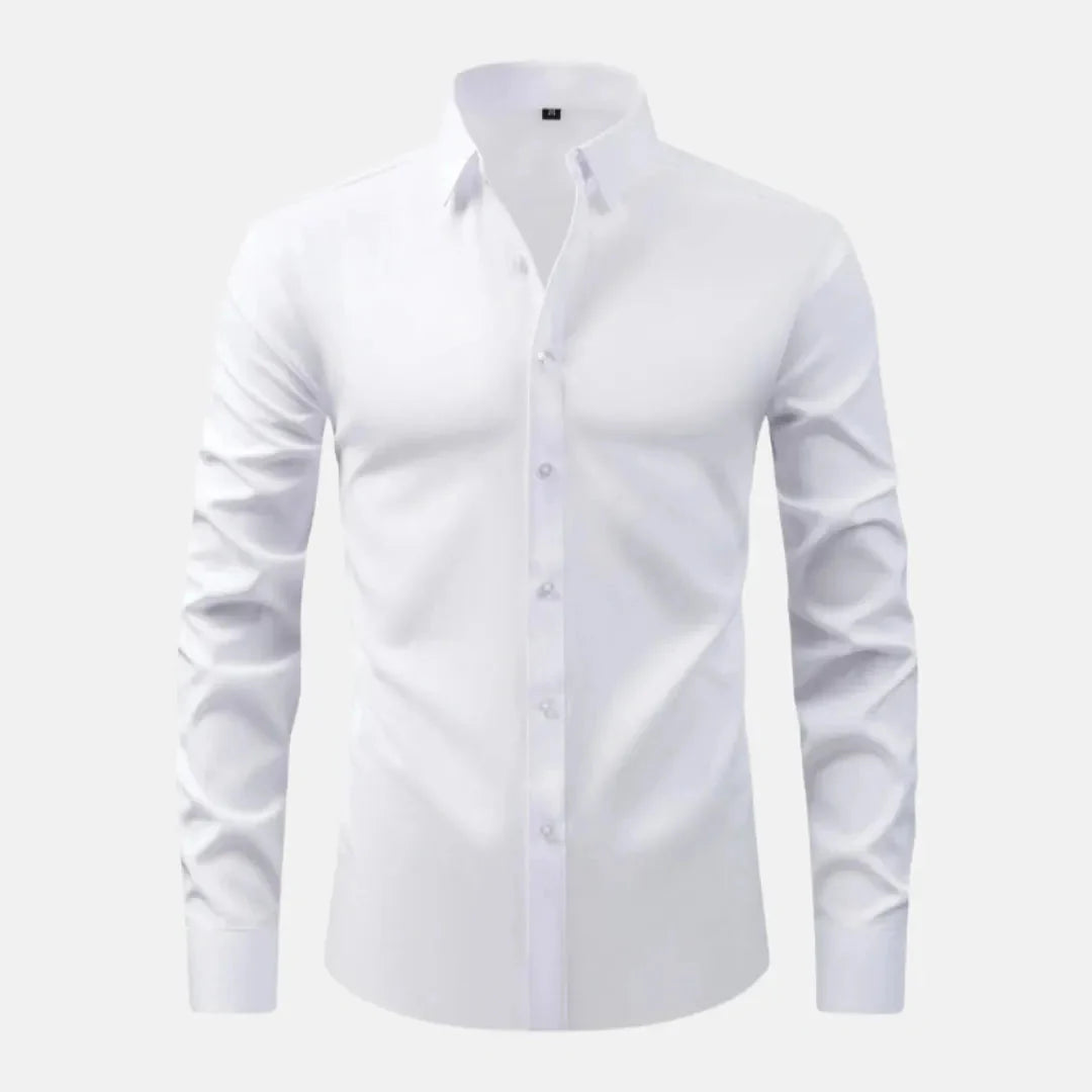 Axel slim fit professional dress shirt crisp white long-sleeve tailored silhouette for modern men