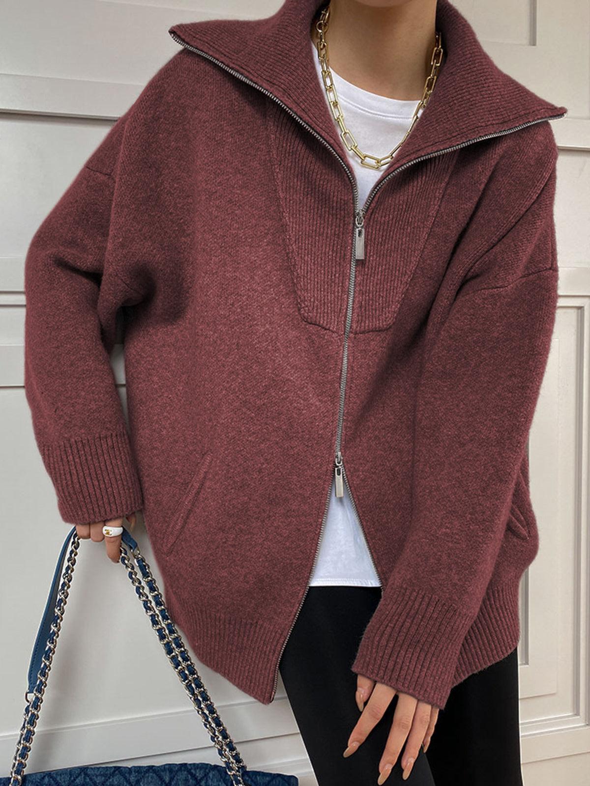 Oversized open collar knit cardigan unisex cozy casual style with relaxed silhouette for layering
