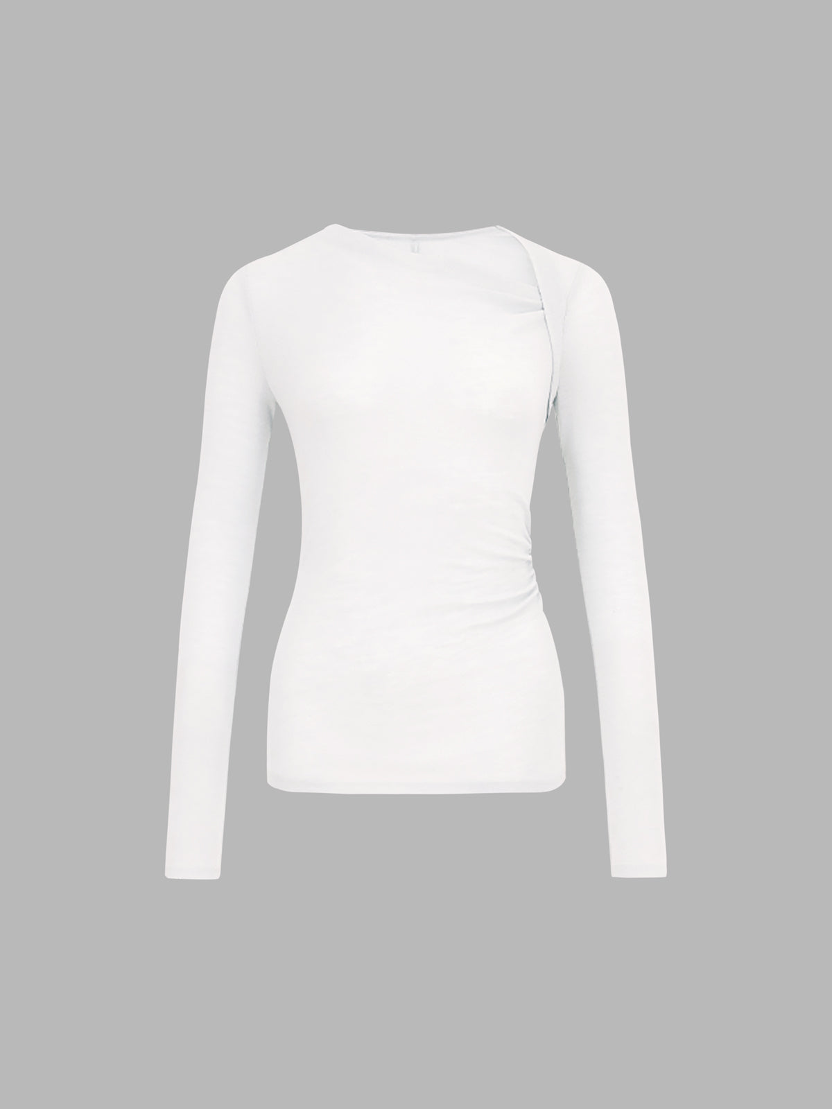 Women's asymmetrical ribbed knit shirt with modern silhouette and comfortable everyday style