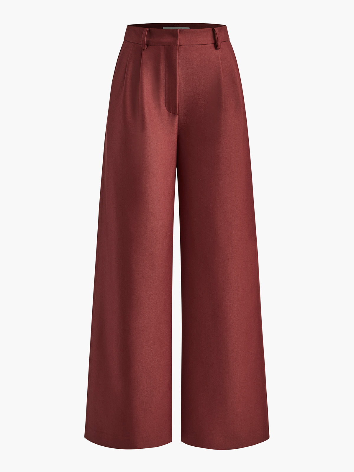 Women's wide-leg tailored trousers high-rise belted waist with elegant pleats for polished silhouette
