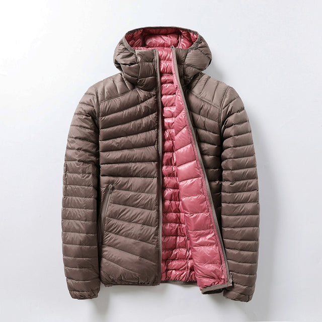 Women's quilted puffer jacket hooded regular fit water-resistant insulated urban style outerwear