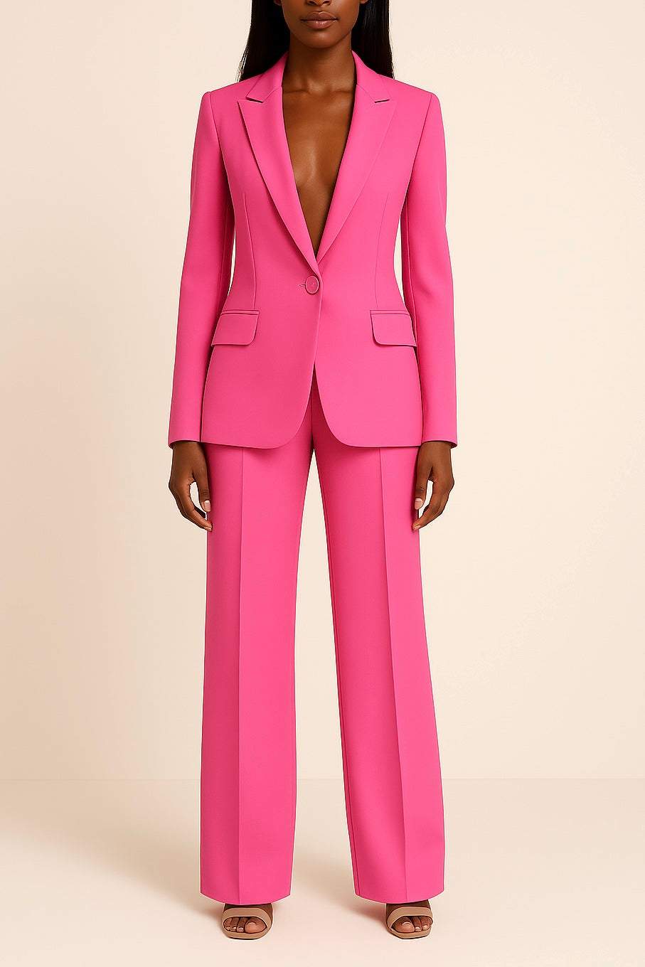 Women formal two-piece suit tailored fit sleek silhouette sharp clean lines for professional wear